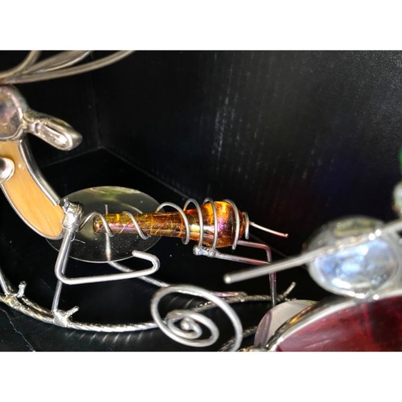 Holiday Home Accents Stained Glass Santa and Reindeer Candle Holder - Picture 6 of 10